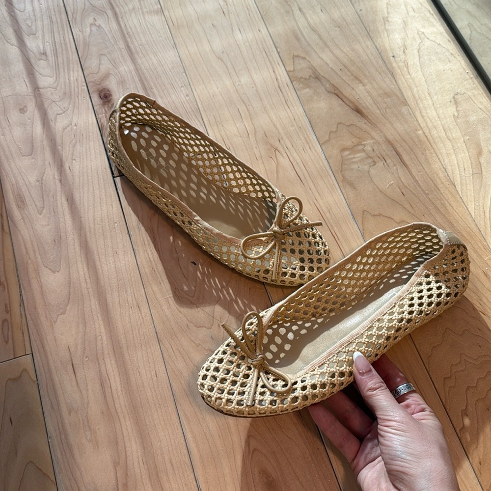 RAYE raffia ballet flats